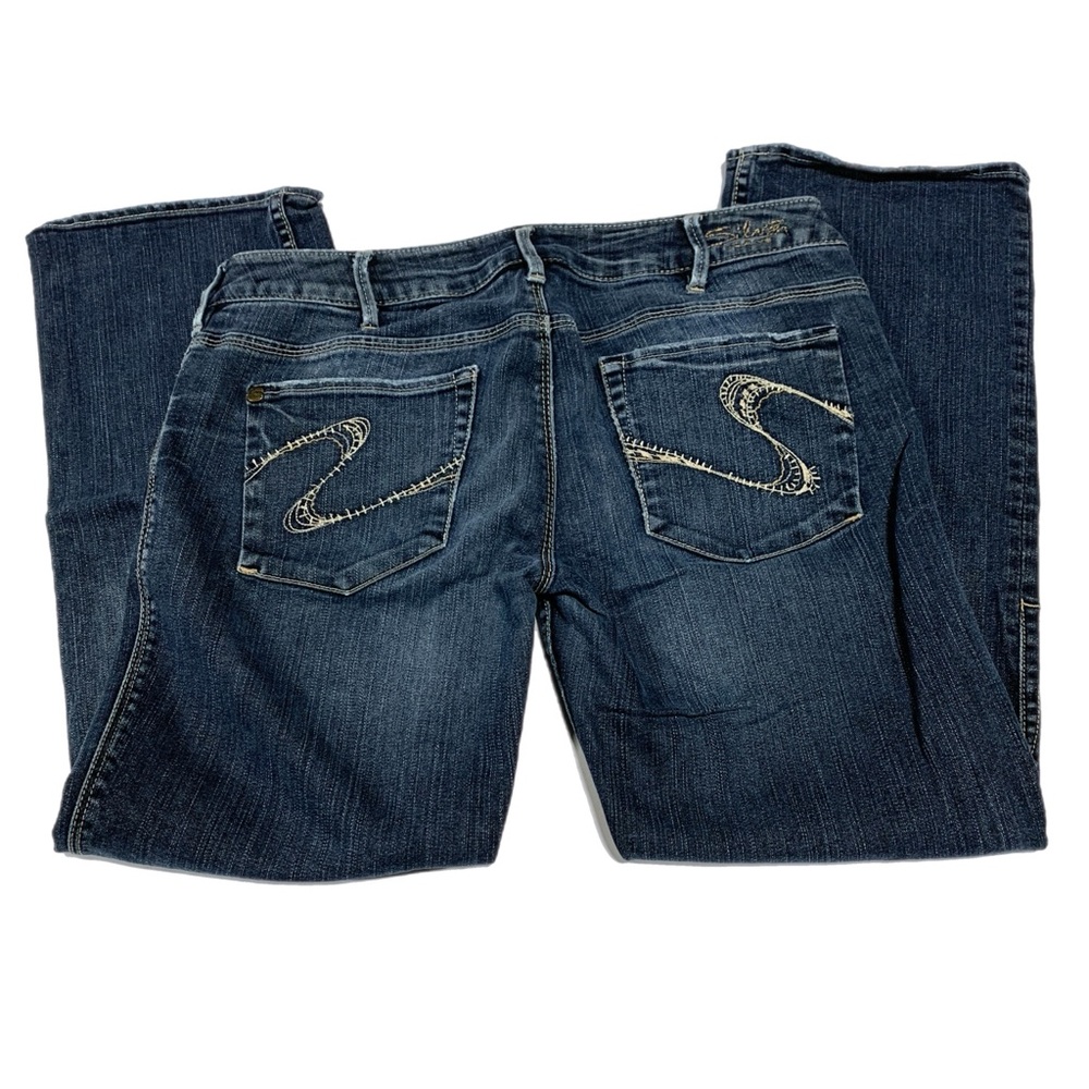 Silver Jeans Women's Dark Blue Boot Cut Jeans Straight Leg 30x36 0665 Santorini‎